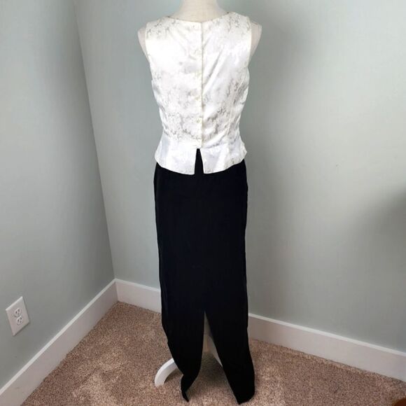SCOTT MCCLINTOCK VINTAGE LONG EVENING DRESS SIZE 8 BLACK AND WHITE - Picture 8 of 12